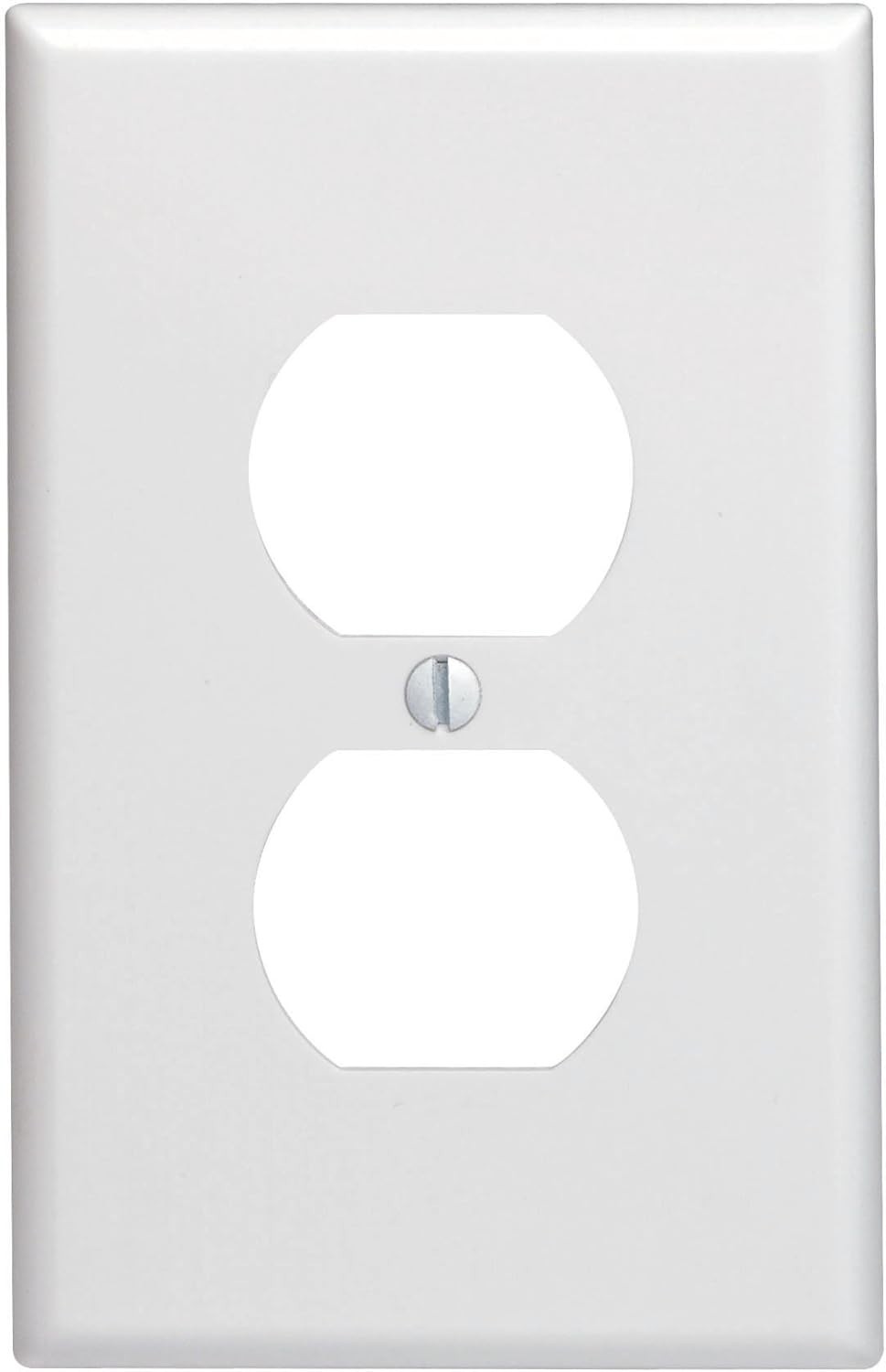 White 1-Gang Duplex Wallplate with Dust-Resistant Edges – Traditional Elegance