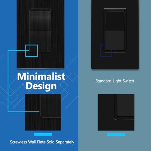 Minimalist Design Single Pole (Wall Plate Not Included) 5 Brushed Black