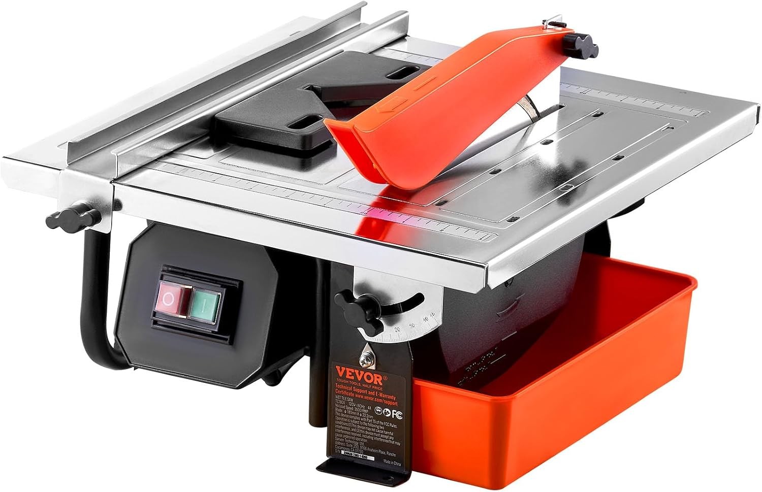 VEVOR 7-inch 65Mn Steel Blade, Wet Tile Saw, 3500 RPM Induction Motor, Tile…