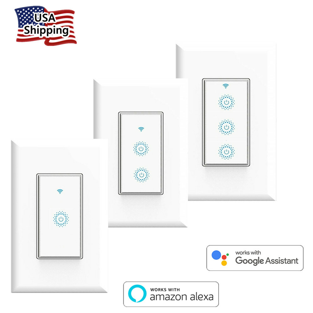 Smart Wi-Fi Switch Light & Fan 2 in1 Double Light Switch works with Alexa Google