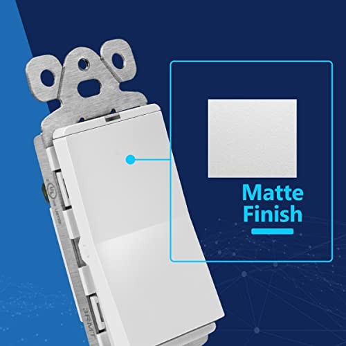 Minimalist Design Matte Finish Single Pole (Wall Plate Included) 1 White