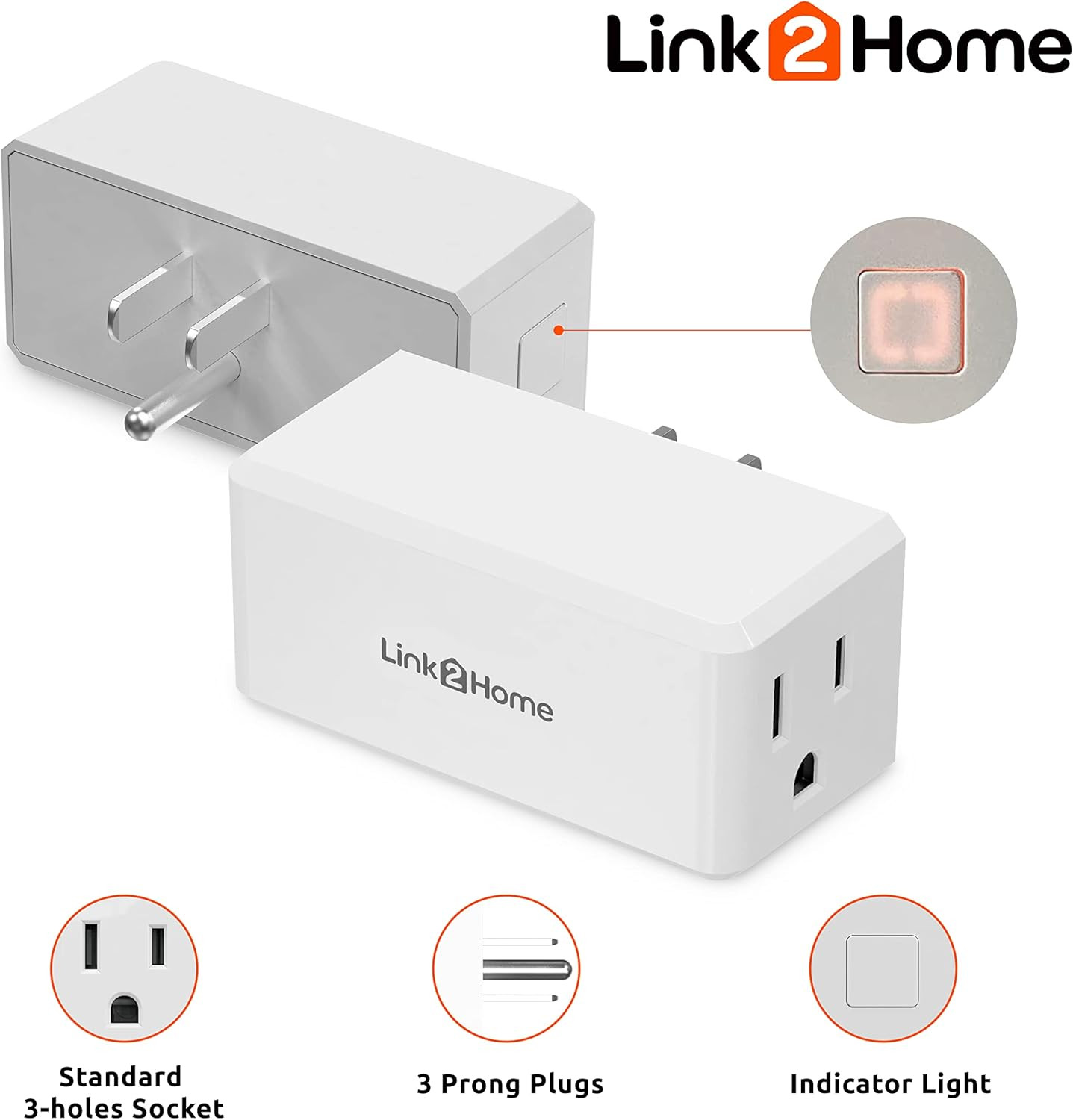Wireless Remote-Control Outlet, 3 Outlets, 1 Remote, White | 100 Ft Operating Ra