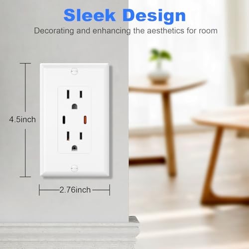 Decorator Wall Plate, Light Switch Outlet Cover with 1Gang-10 Pack Glossy White