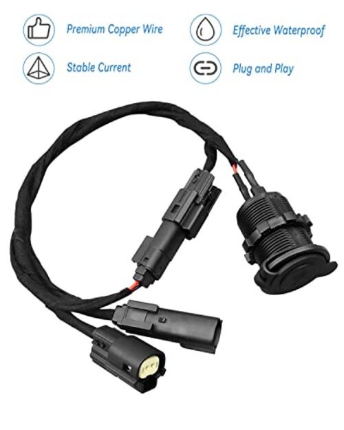 USB Plug Fit for Ski-Doo Lynx REV Gen4 Platform Narrow Wide Power Outlet Kit