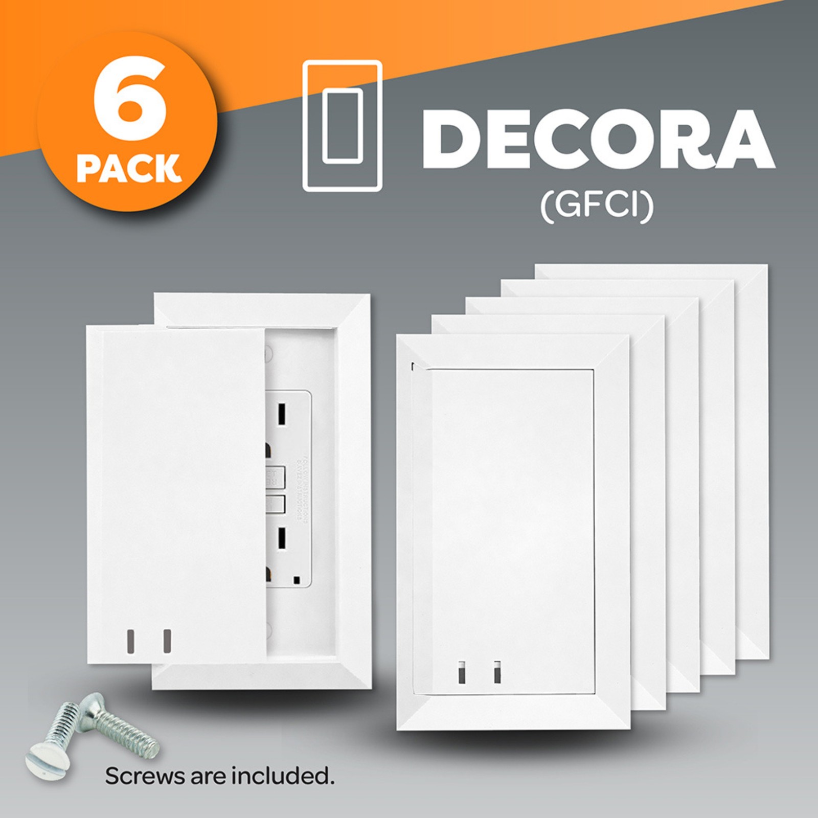 Child Resistant GFCI Outlet Cover White Sliding Lock Design 6 Pack