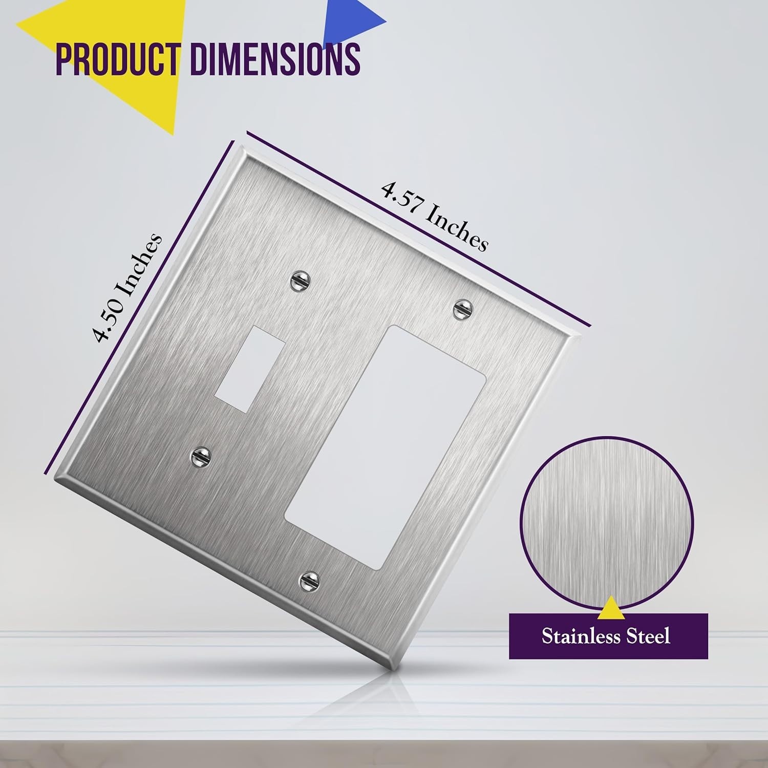 Corrosion-Resistant Stainless Steel Wall Plate – 2-Gang Toggle or Decorator