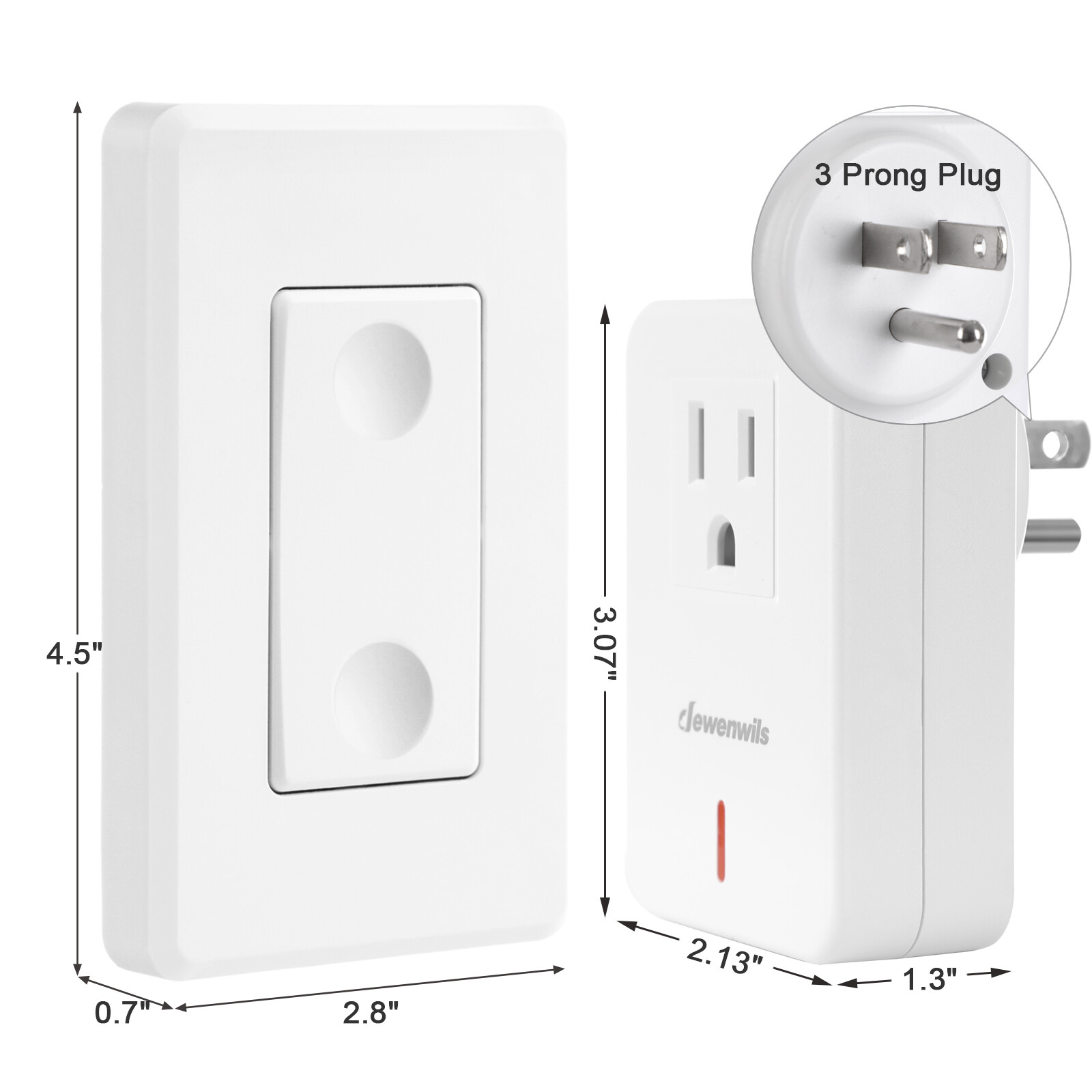 DEWENWILS Remote Control Outlet Wireless Wall Mounted Light Switch