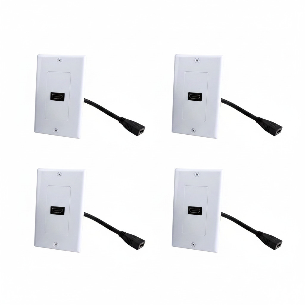 HDMI Wall Plate 1 Port Adapter Cable Female Type 4K UHD ARC Ethernet 4 Pack