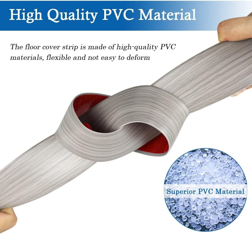 Durable Vinyl Flooring Transition Strip – Easy Install, 3.3Ft, Gray Wood Finish