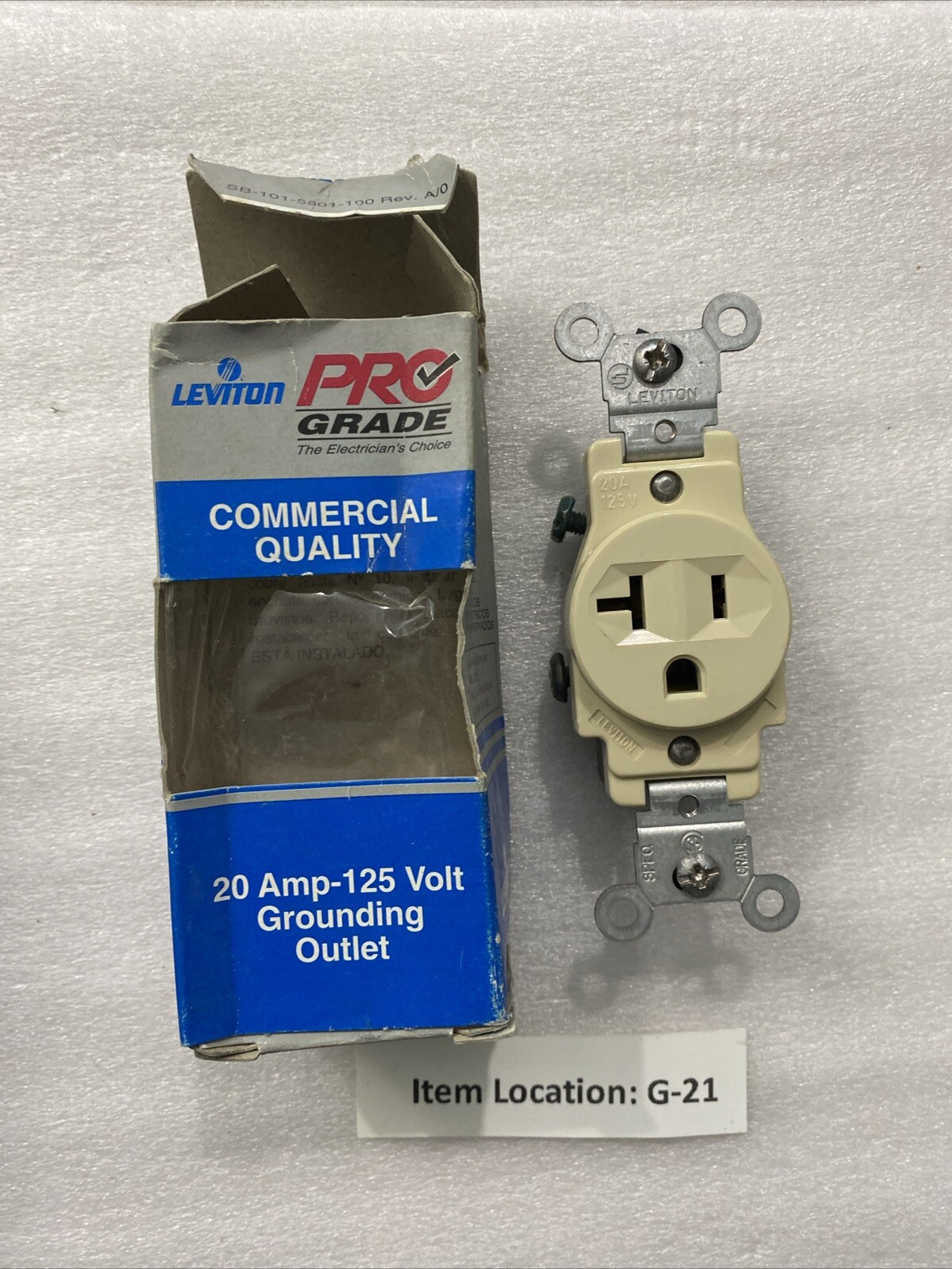 (9) Leviton Pro Grade Ivory Single Grounding Outlet 5801-ISP 2 Pole Side Wired