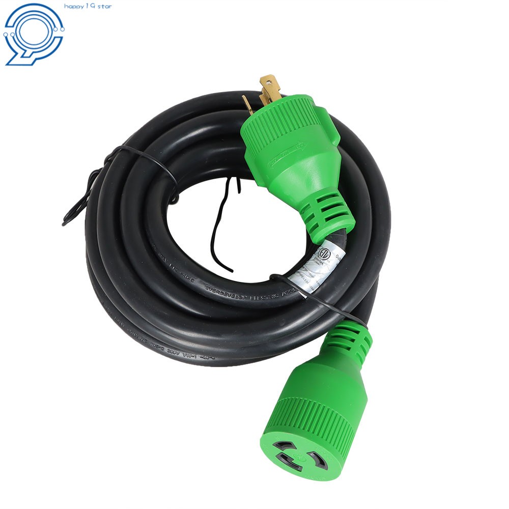 30 Amp 15 FT 3 Prong Generator Extension Cord NEMA L5-30P To L5-30R 125V