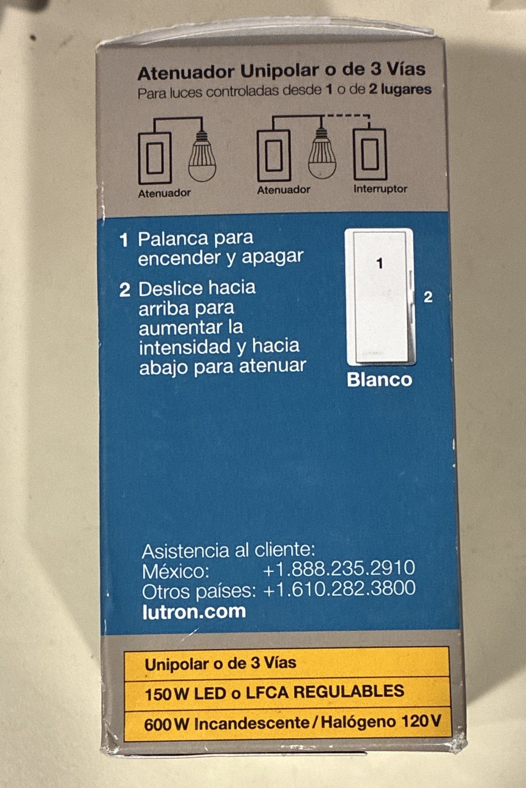 Lutron Diva C-L Dimmer Switch Single Pole/3-Way dimmable LED/CFL white 120V