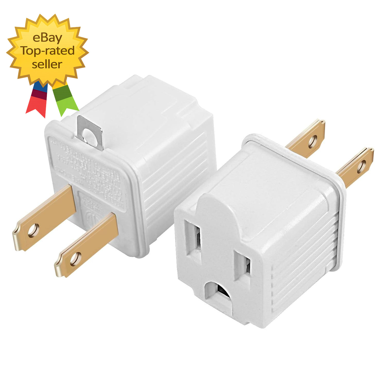 Grounded Adapter 3 Prong to 2Prong Outlet Converter 3 Pin to 2 Pin Plug