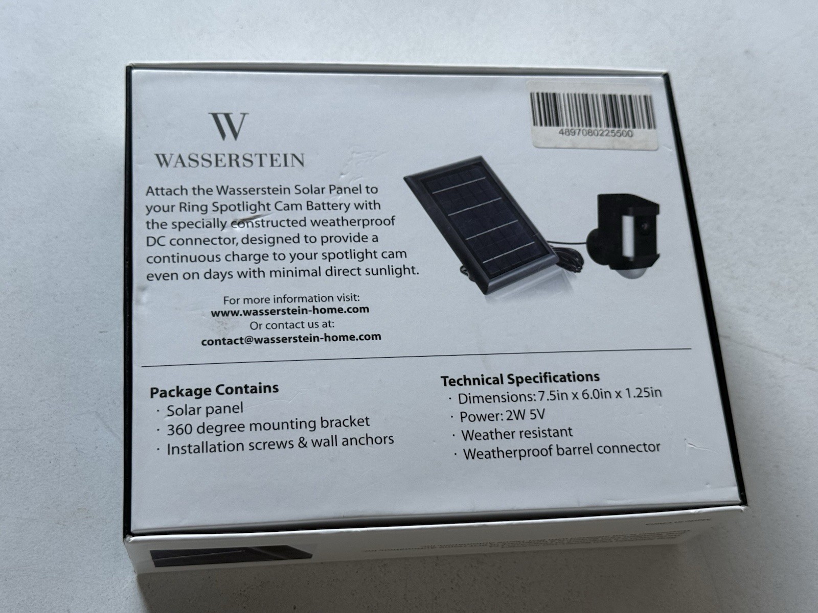 Ring Spotlight Cam Compatible Solar Panel for Ring Plus Pro Battery Replacement