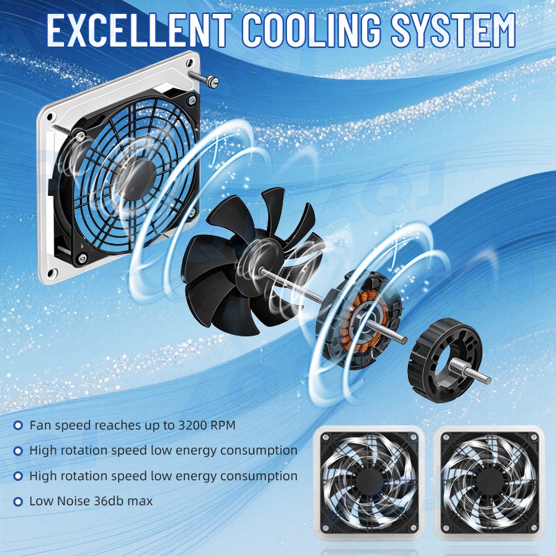 Solar Powered Fan Kit 30W Solar Panel Waterproof DC Exhaust Fan for Chicken Coop