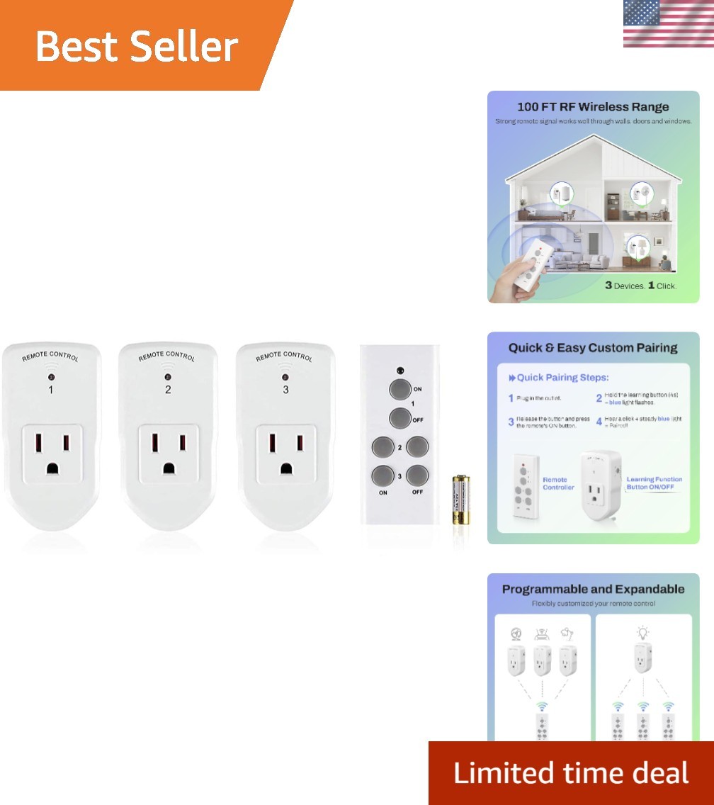 Versatile Wireless Remote Switch for Lights & Appliances – Easy Installation