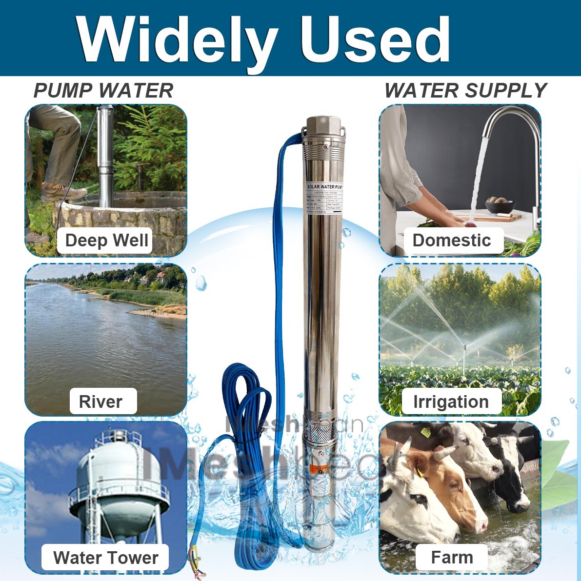 1 HP Deep Well Submersible Pump, 4″ , 115V, 37 GPM, 207 ft ,Stainless Steel US