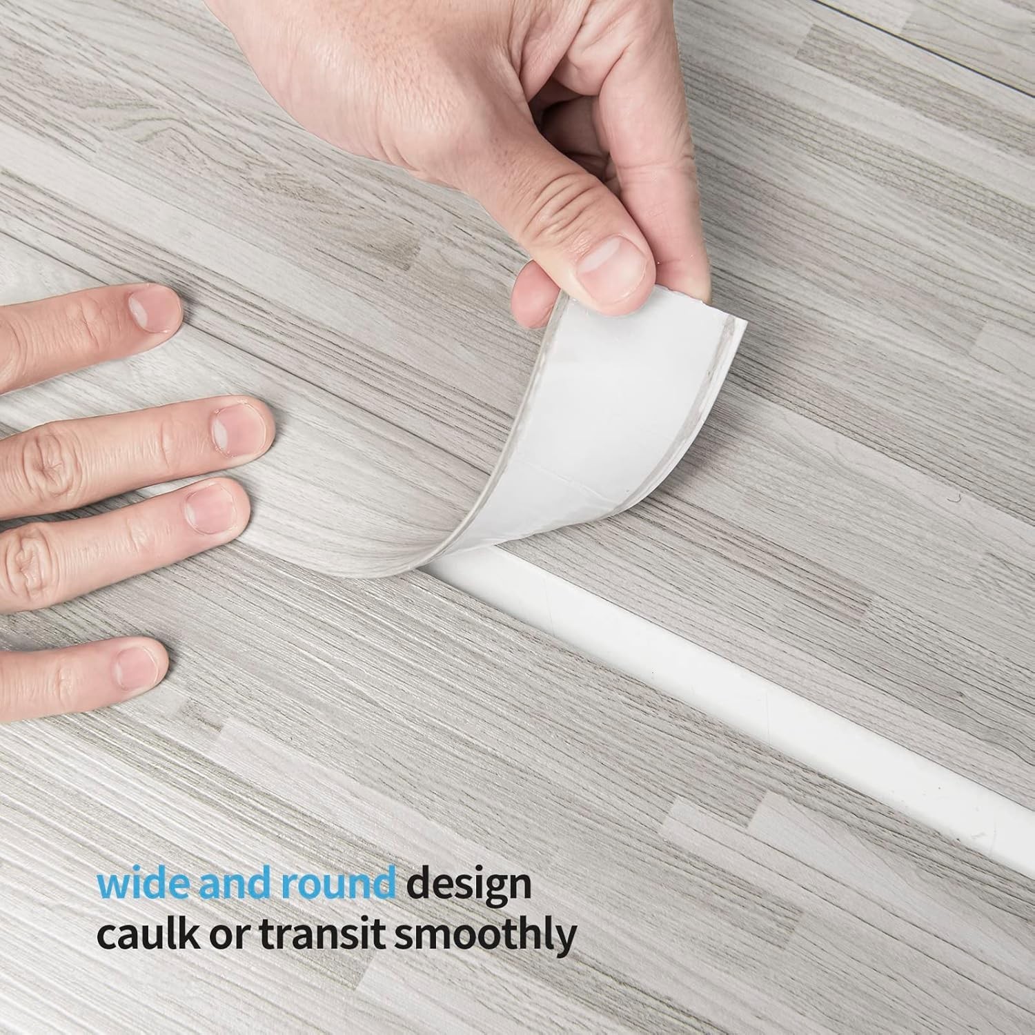 Elegant Self-Adhesive Vinyl Floor Transition Strip – 10FT, White-Washed Finish