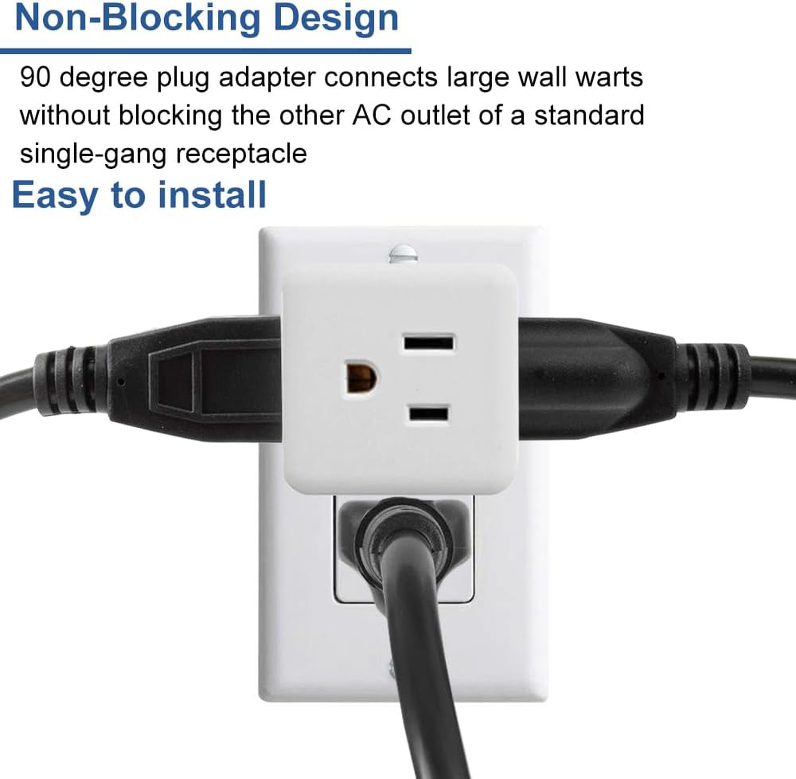 Multi Plug Outlet Extender UL Listed 3 Outlet Wall Adapter 3 Prong Splitter