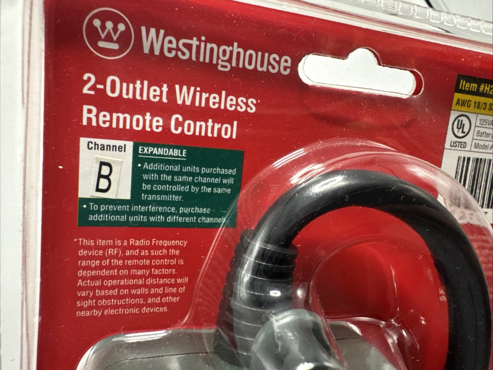 Westinghouse Holiday 2 Outlet Wireless Remote Control 6277198 & Timer 6277123