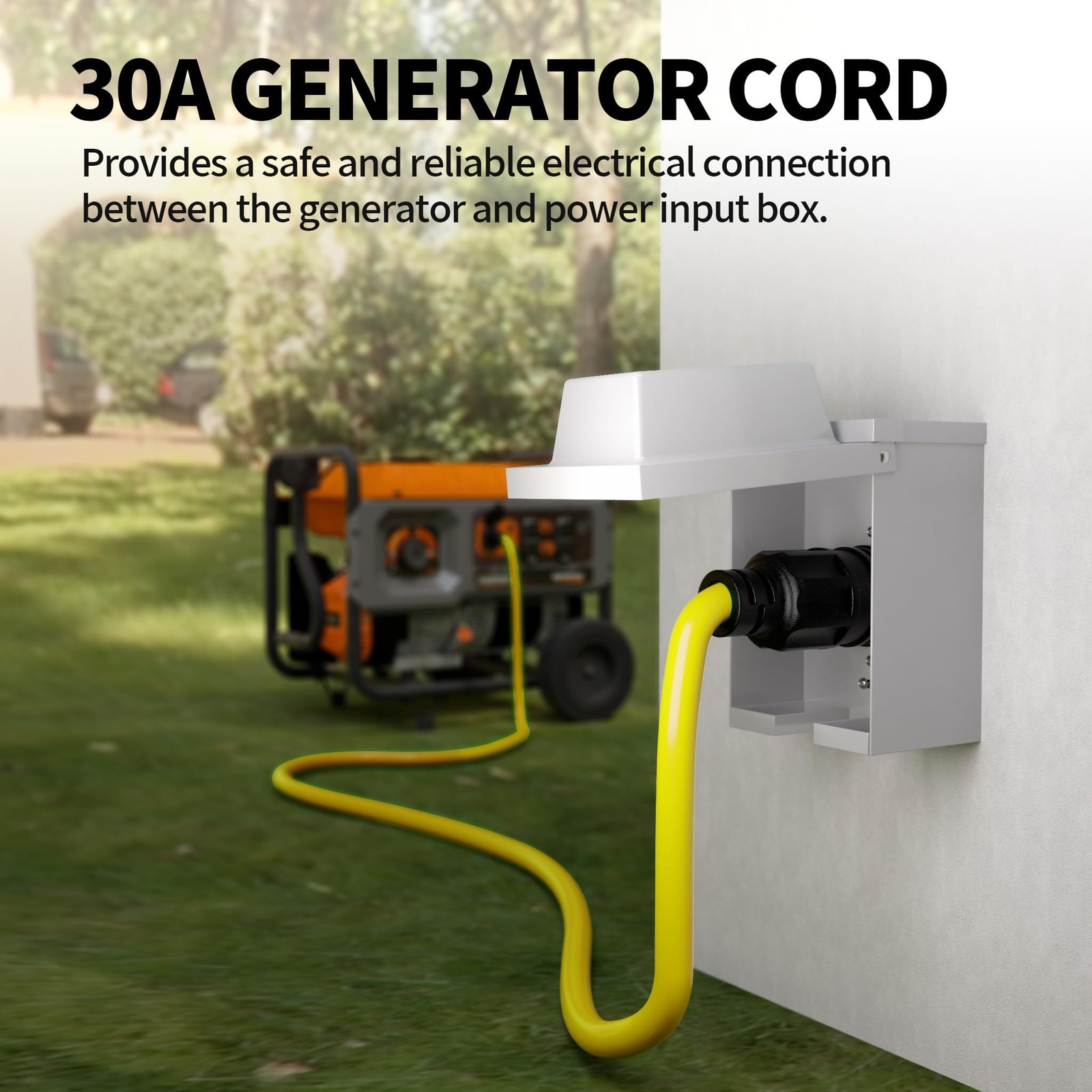 30-Amp Generator Extension Cord (35 Feet) 4-Prong 125/250V 7500W, NEMA L14-30…