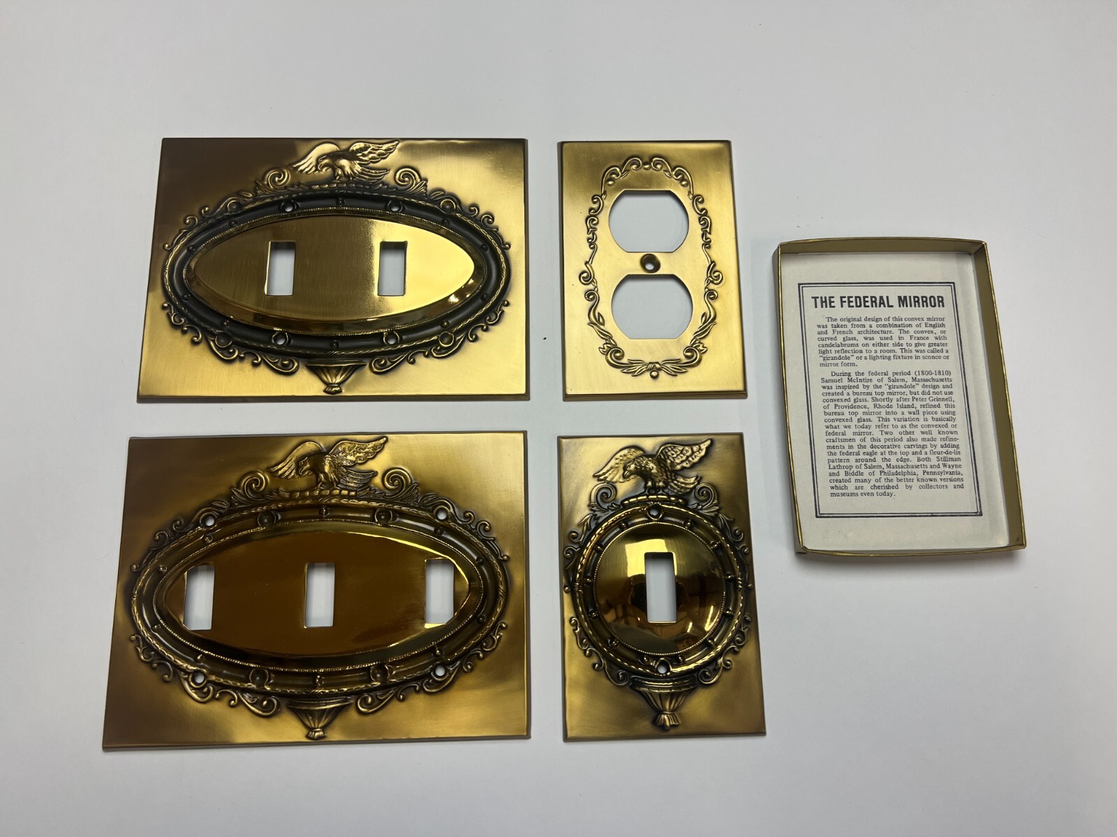 BrassSmith House – SP-1B – Federal Mirror Eagle Single Switch Plate Cover