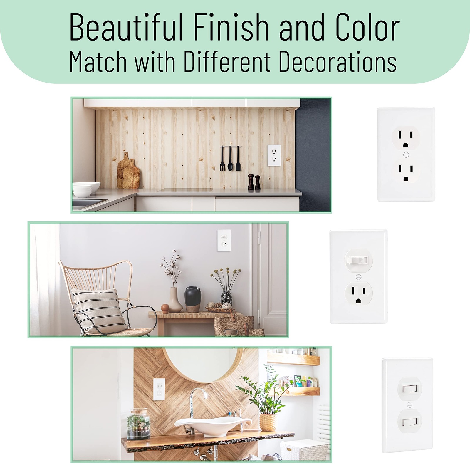 Duplex Receptacle Outlet Wall Plate, 4.5″ x 2.75″/Standard Size, 12 Pack, White,