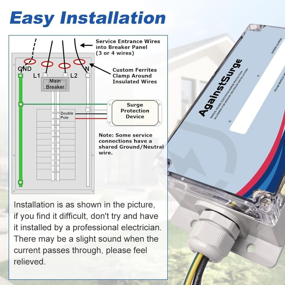 Whole House Surge Protector – 140,000 Amps, Universal Compatibility