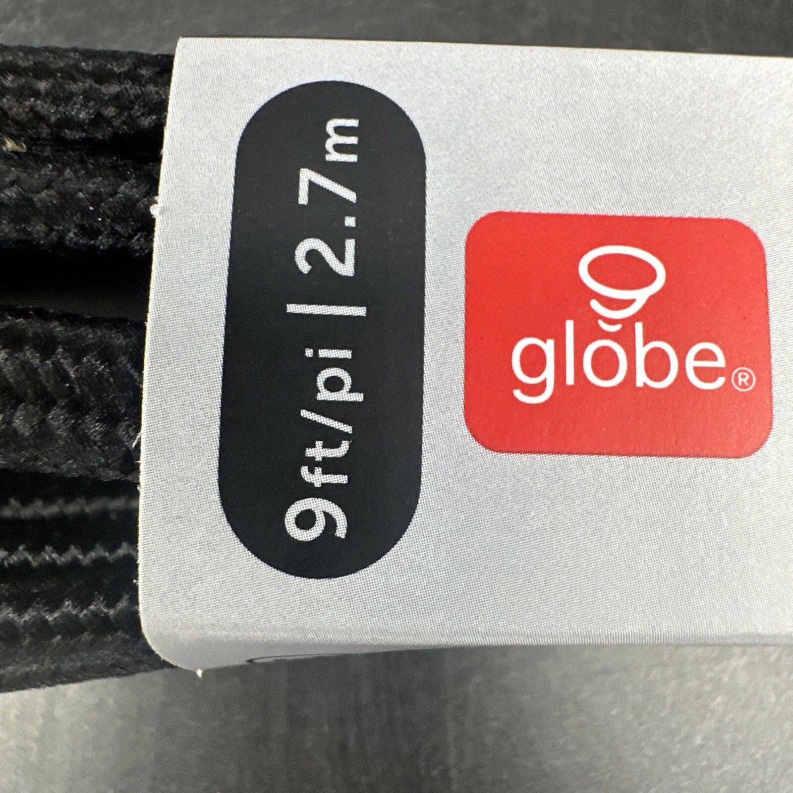 Fabric Extension Cord 9 Foot R/Angle Globe Designer Series {CC}