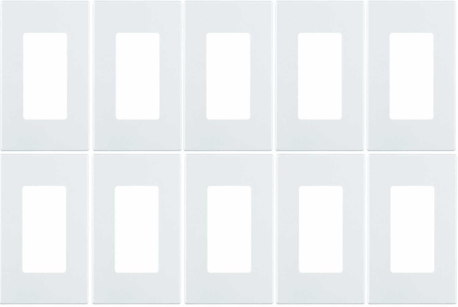 Leviton 80301-SW White 1-Gang Decora Unbreakable Nylon 10 pack Wallplate Cover