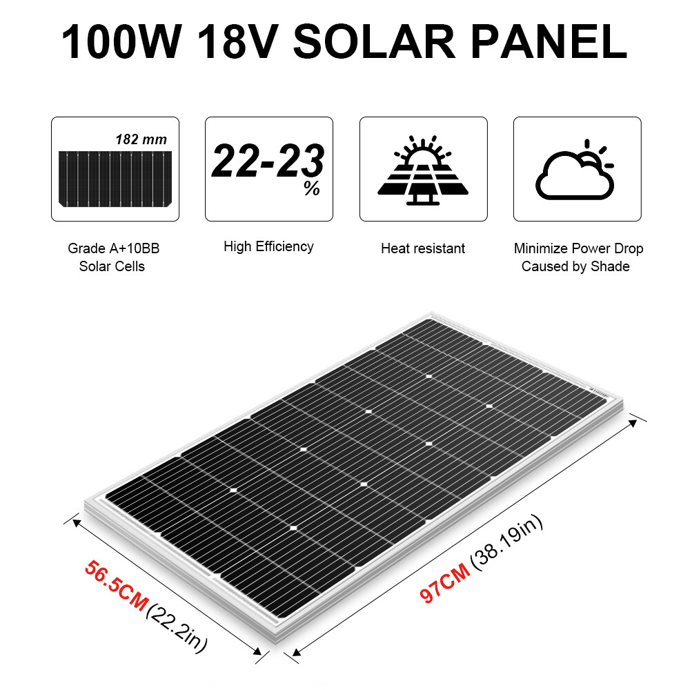 Dokio 100w 200w 400w Rigid Monocrystalline Solar Panel Kit for Home/Backup Power