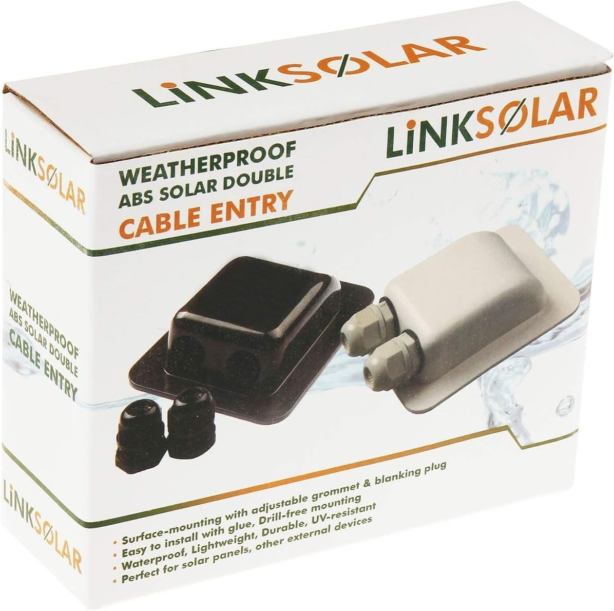 ABS Solar Cable Entry Gland White Weatherproof RV Boat Marine Panel Mount 2-6mm²
