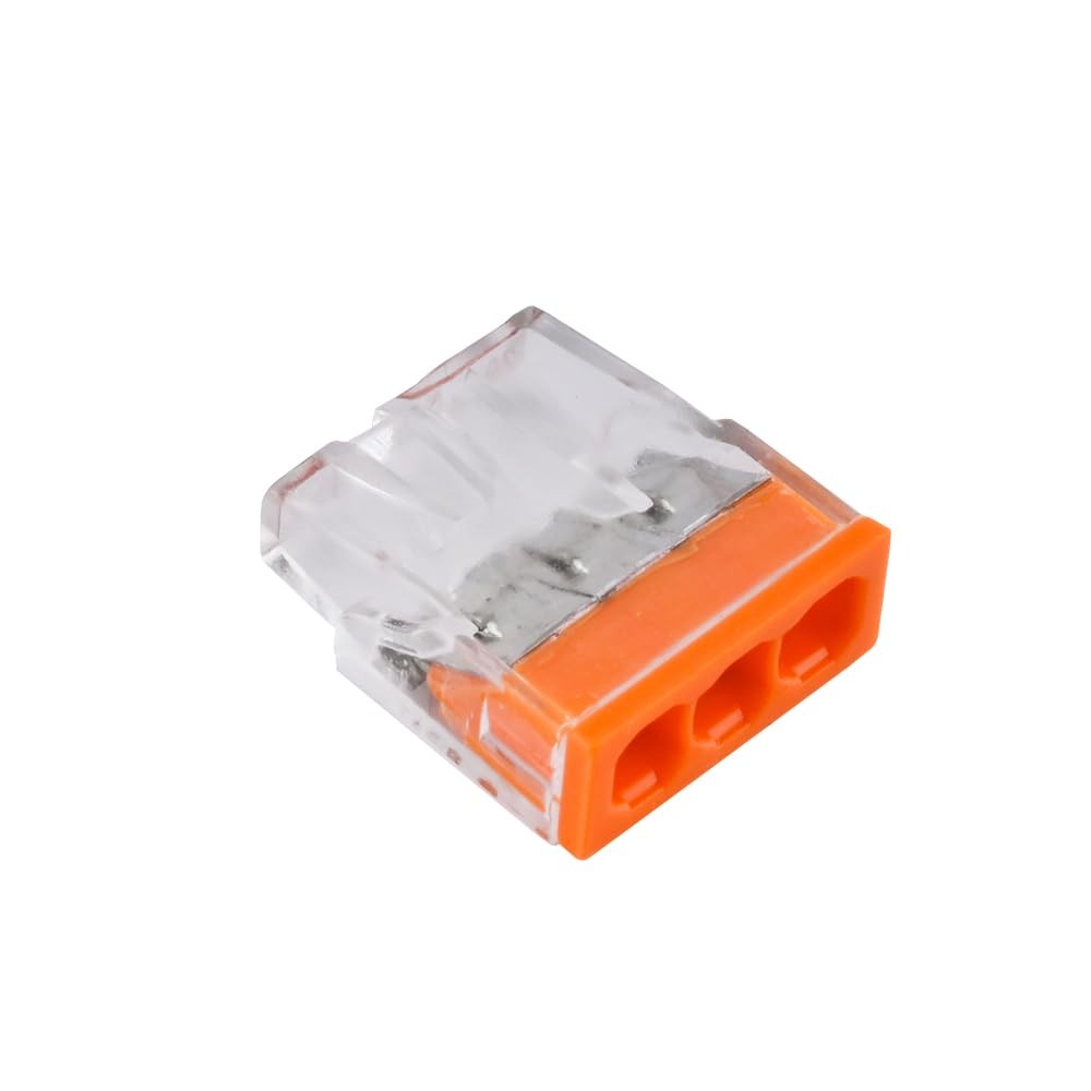 100pcs Wire Connectors Push-in Kit, 3 Ports Electrical Splicing Compact Nuts …