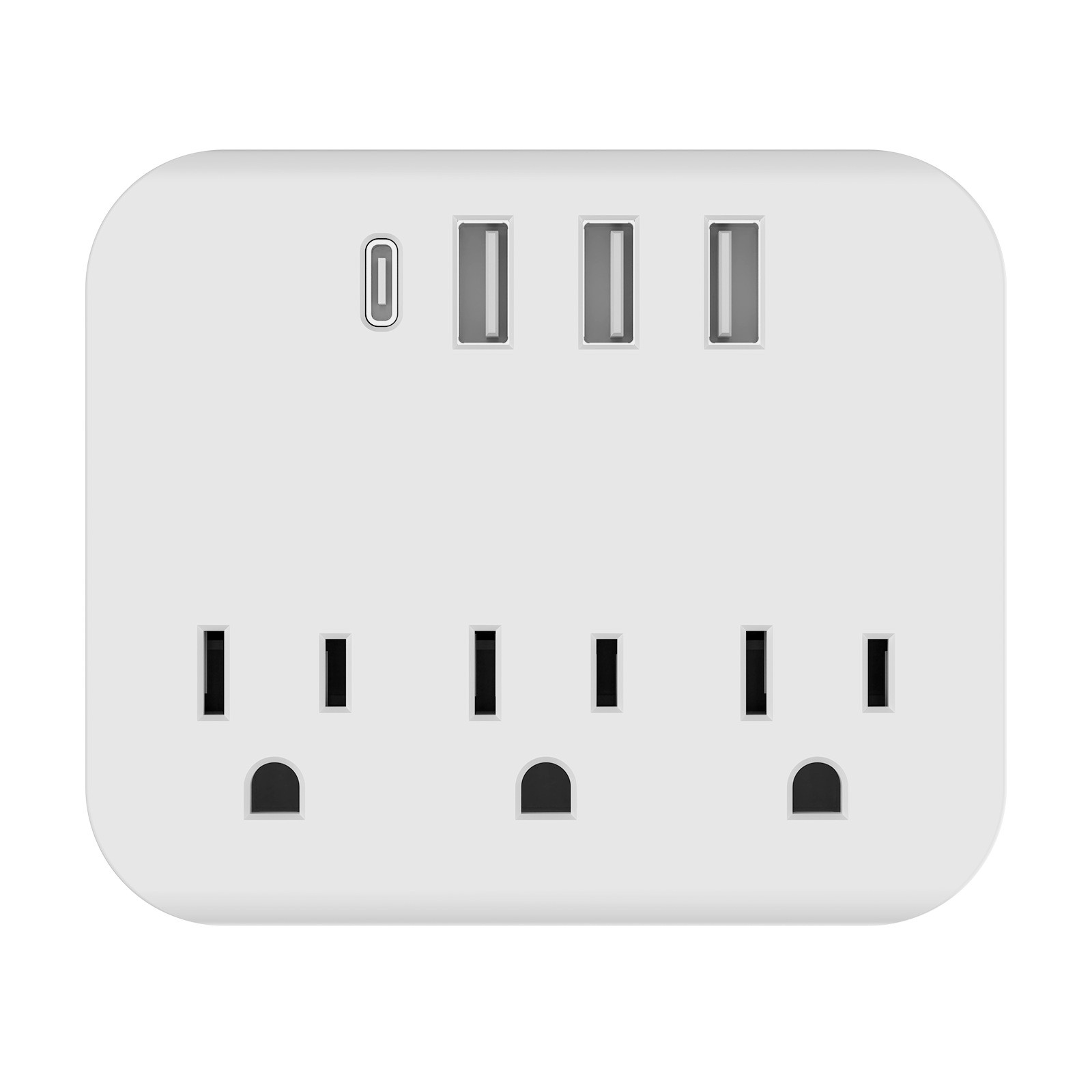 3 Outlet Extender 1800J Surge Protector With 4 USB Charger Port Wall Adapter Tap