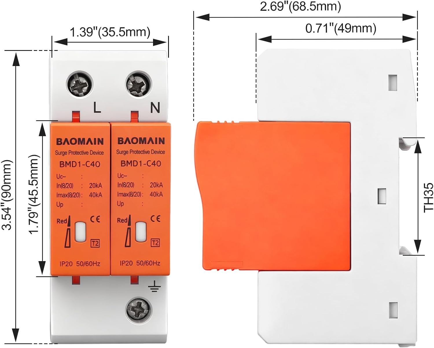 Compact 40kA DIN Rail Surge Protector – Reliable Surge Protection for AC Systems
