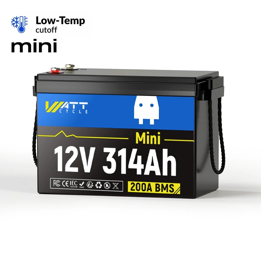 WattCycle 12V 314Ah 300Ah LiFePO4 Battery 4019Wh Deep 15000+ Cycle 200A BMS RV