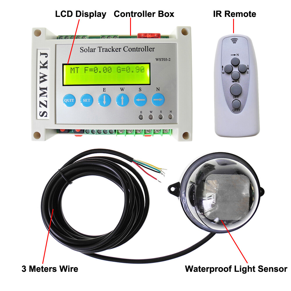 Dual Axis Solar Tracker Complete Kit & 2PCS 18″ Linear Actuator & LCD Controller