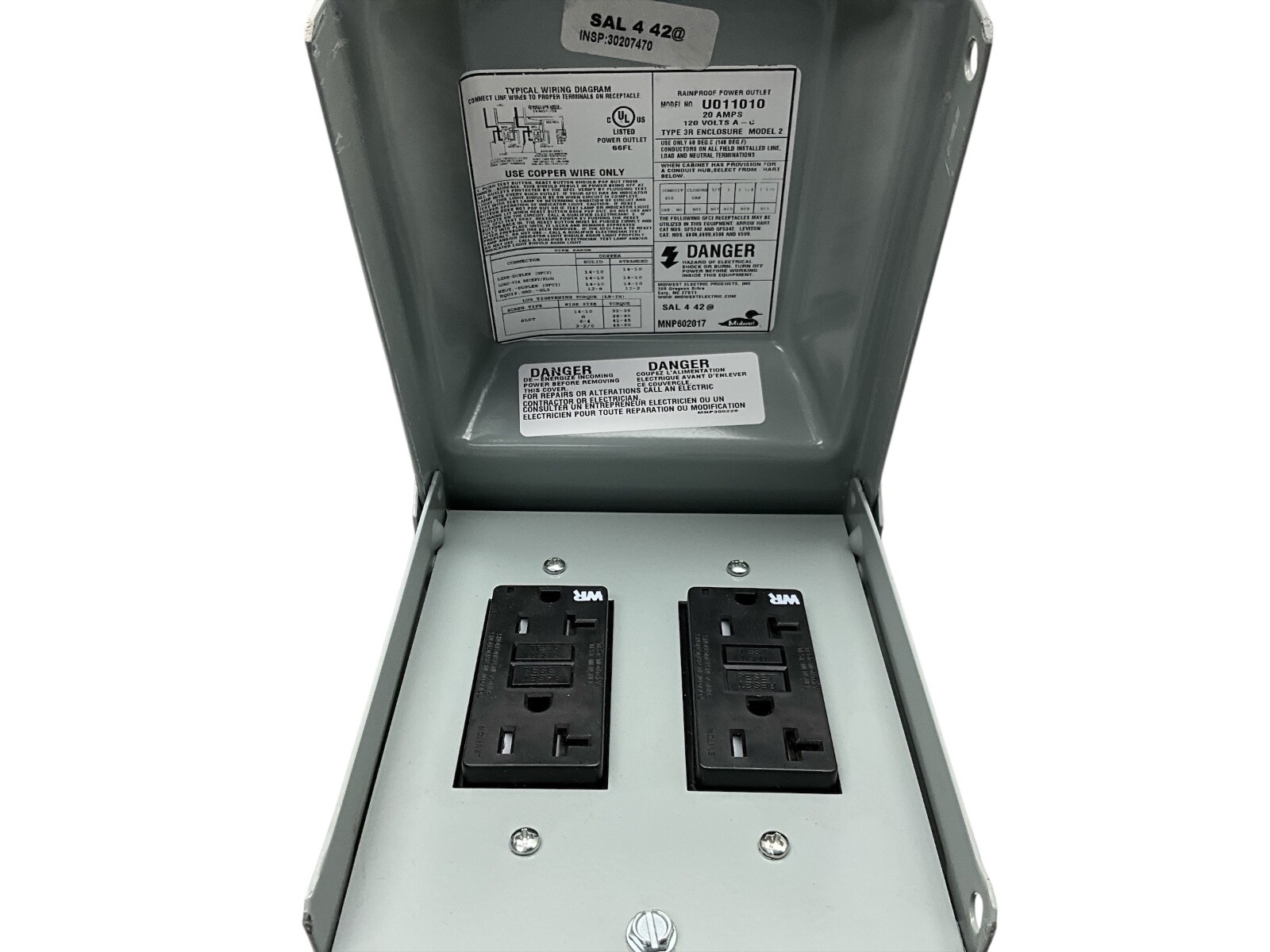 Midwest Electric Products U011010 – Post Mounted Pwr Outlet Panel – Unmetered