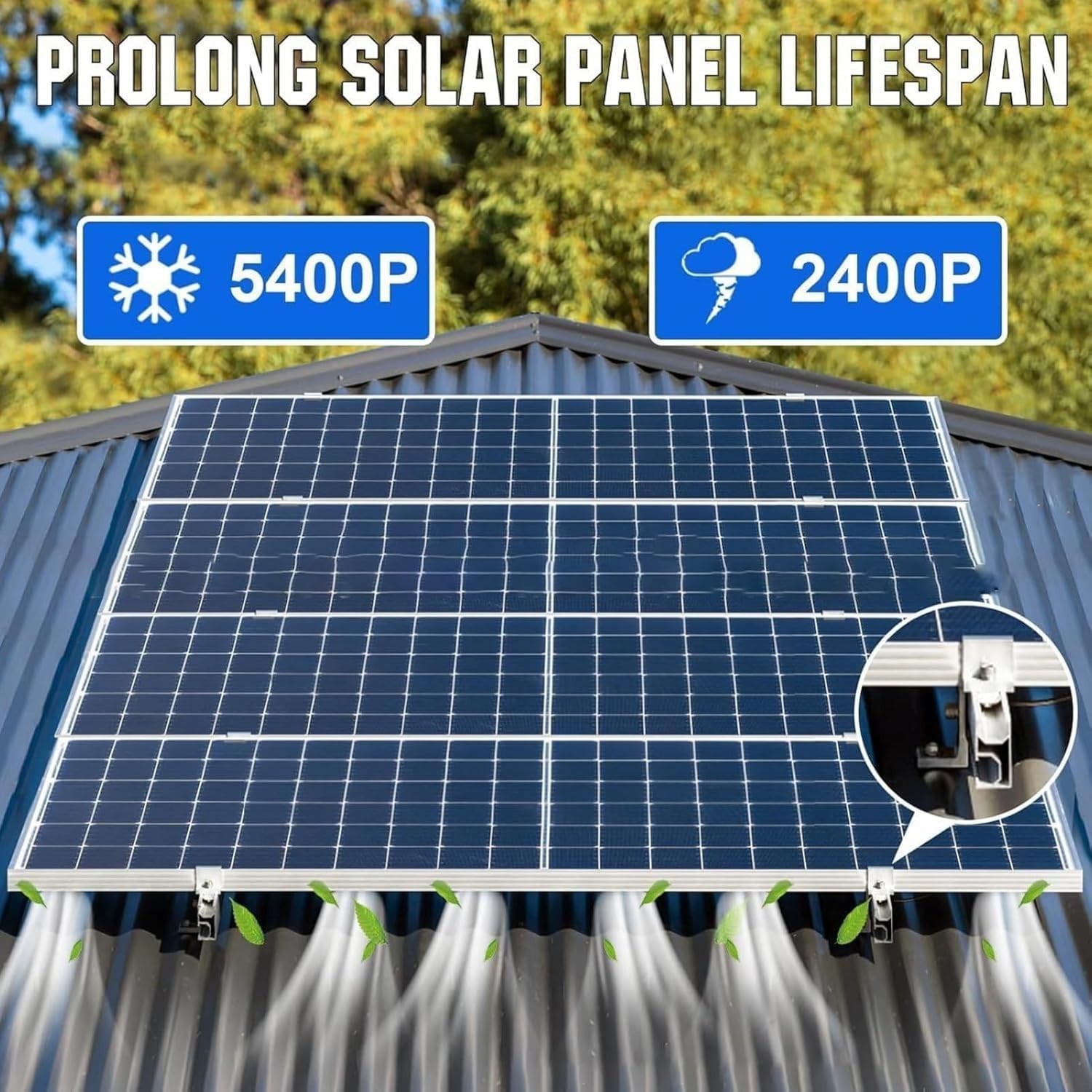 10-Pack Heavy-Duty Aluminum Alloy L-Foot Solar Mounts Photovoltaic Panel Moun…