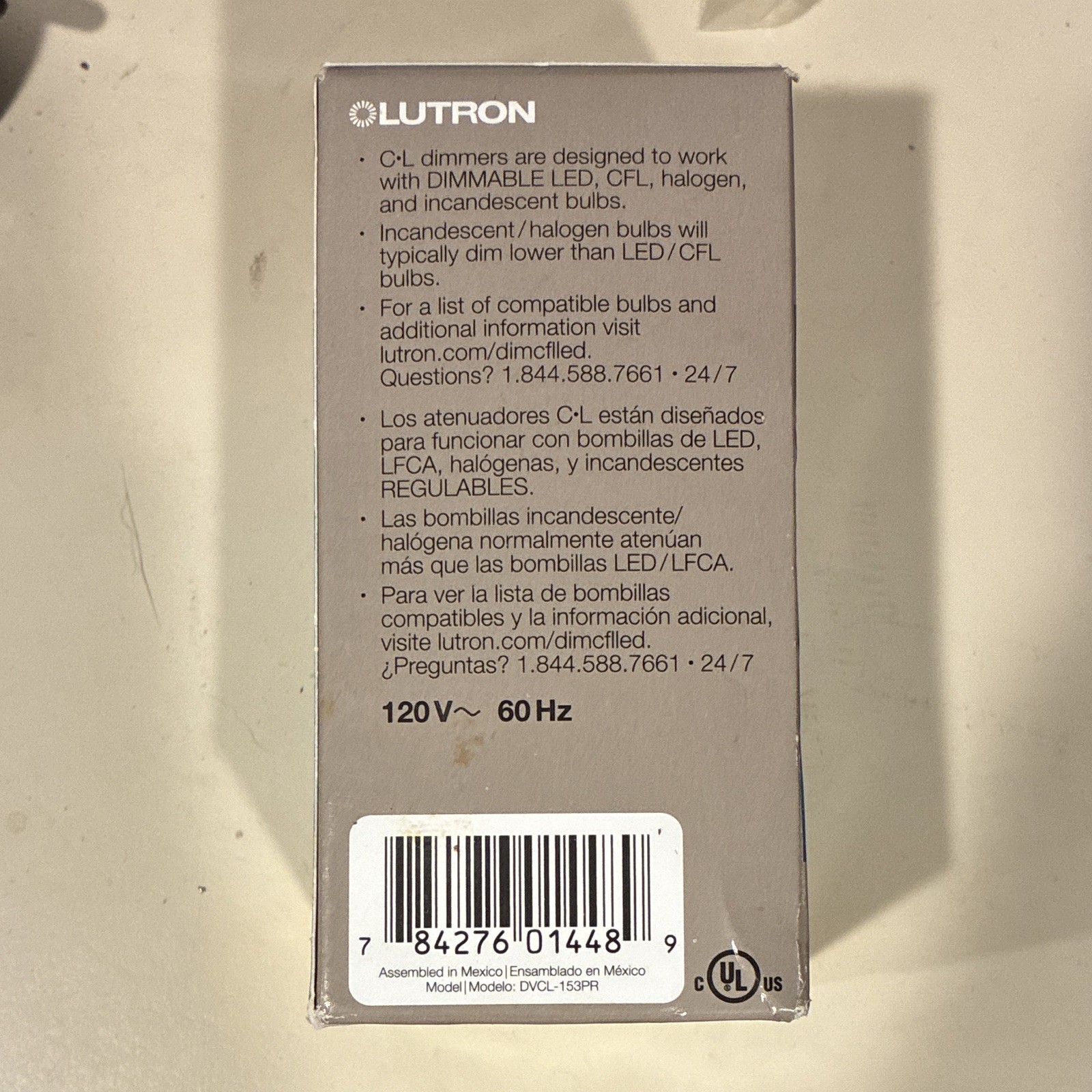 Lutron Diva C-L Dimmer Switch Single Pole/3-Way dimmable LED/CFL white 120V