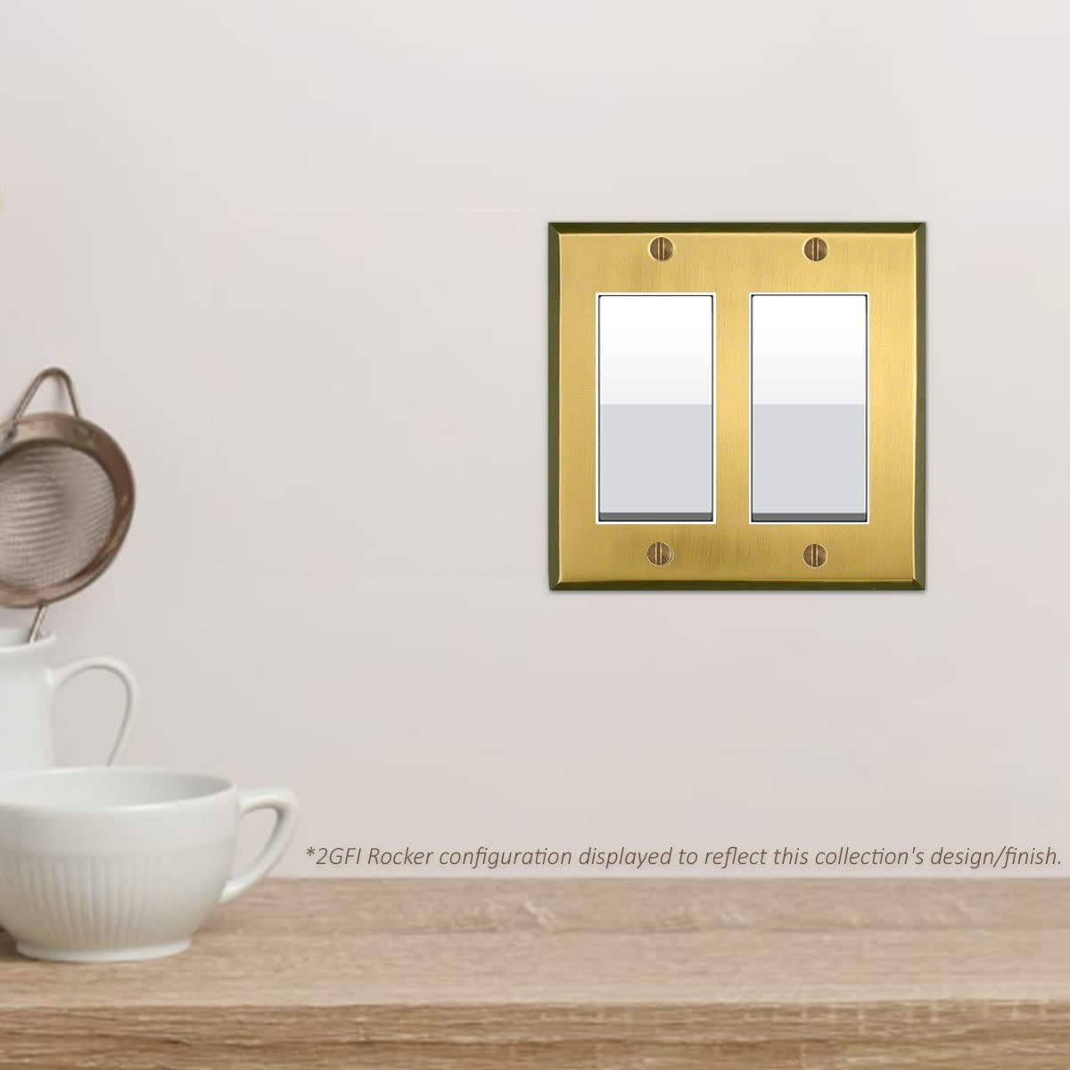 Gold Antique Brass Outlet Wall Plate | 1 GFI Rocker | 2.8″ x 4.6″ | Hand-Poli…