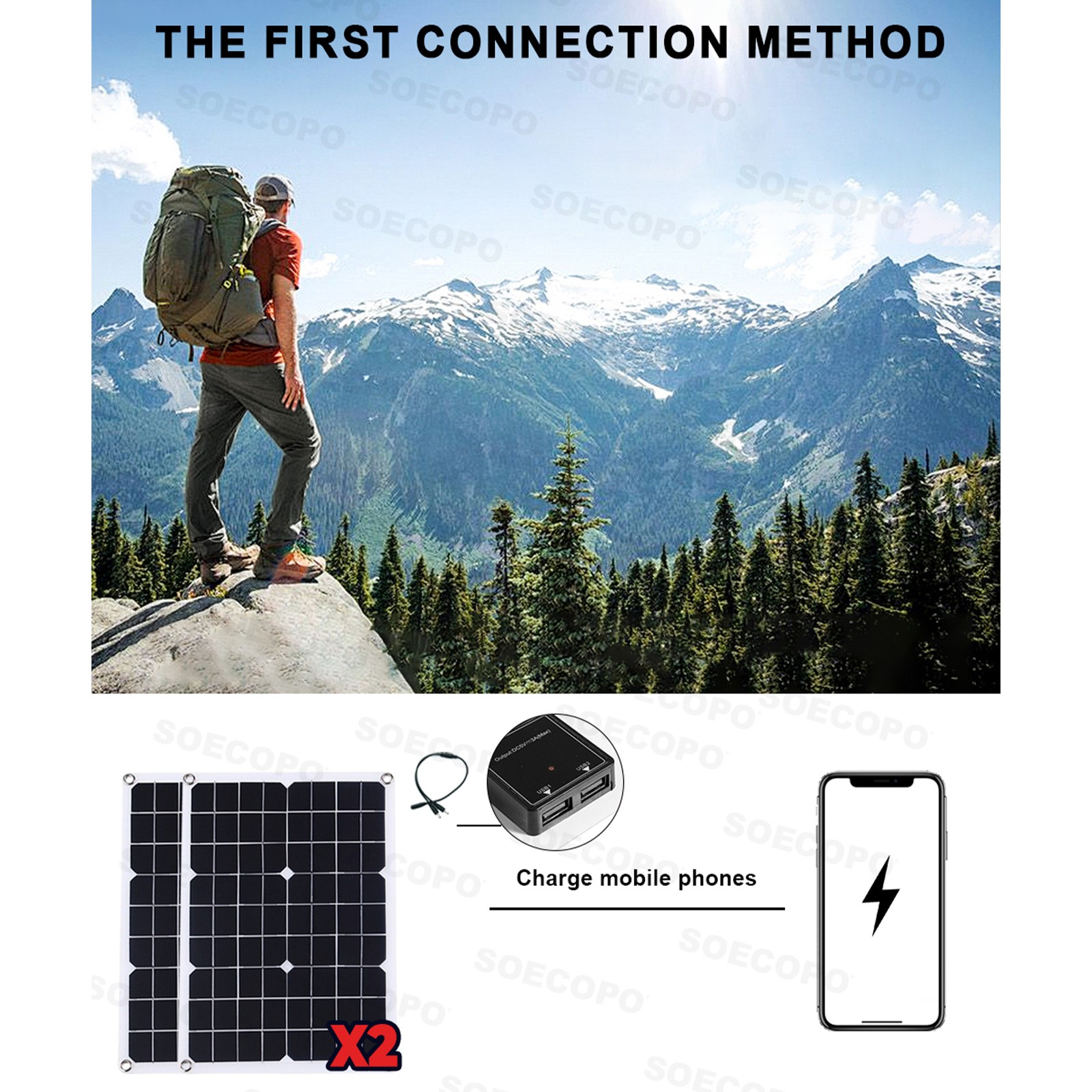 10000W Solar Power Kit 12V-110V/220V + 2pcs Solar Panels + 100A Controller