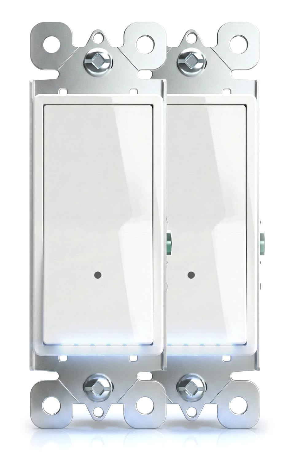 2Pack Illuminated Light Switch-Single Pole Wall Switch with Night Light, 15A 12