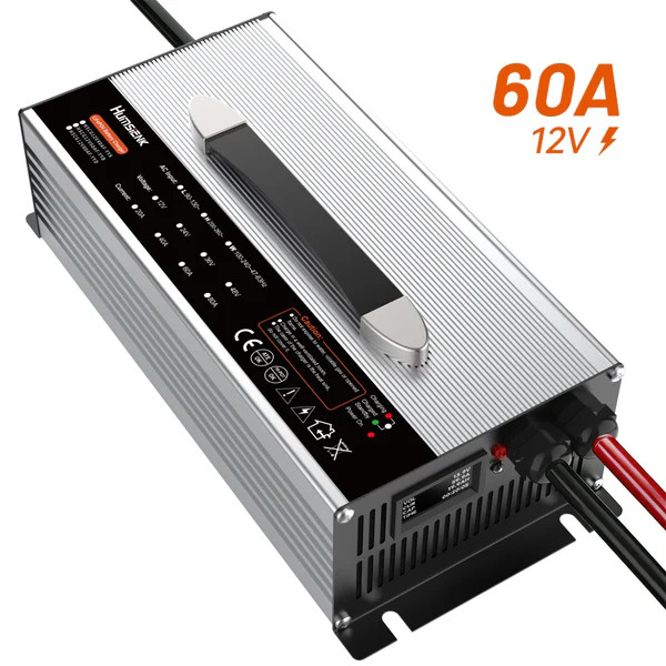 Humsienk 12V 60A LiFePO4 Battery Charger LED Indicators for RV Marine