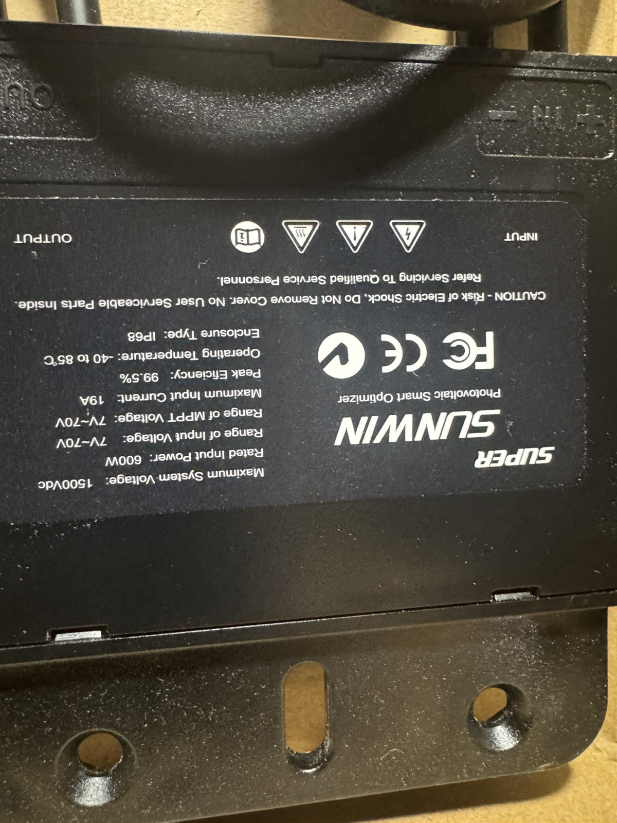 SUNWIN 600W Solar PV Power Optimizer – High-Compatibility PV Optimizer for Solar