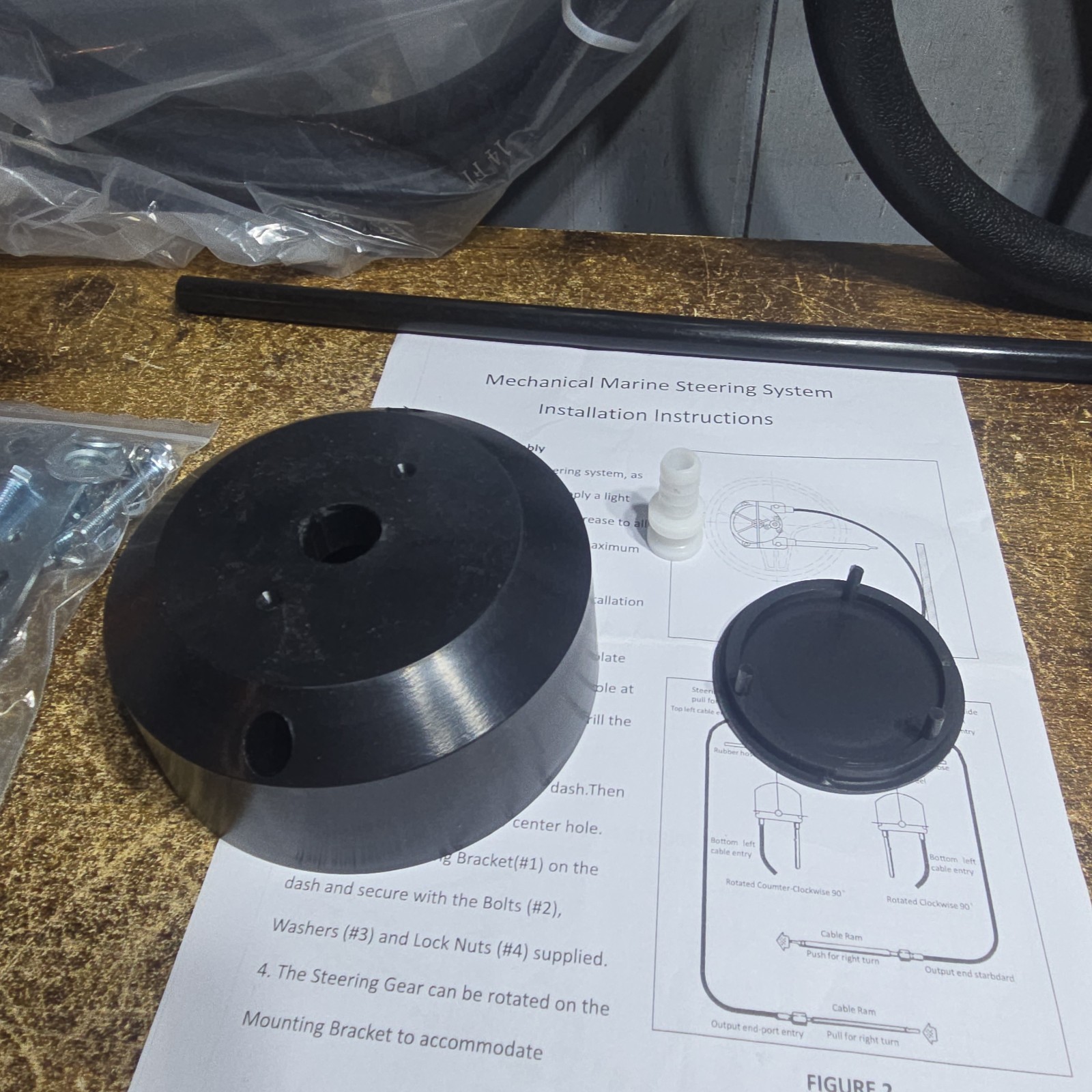 14ft Rotary Outboard Steering System Kit for Yachts/Fishing Boats