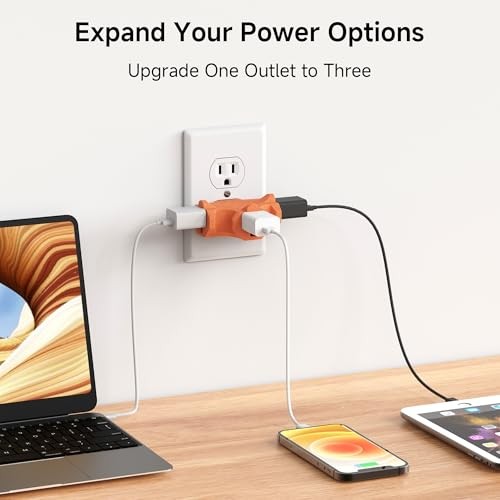 3 Way Plug Adapter 3 Prong Outlet Splitter 15A 1875W UL Listed 3 Pack
