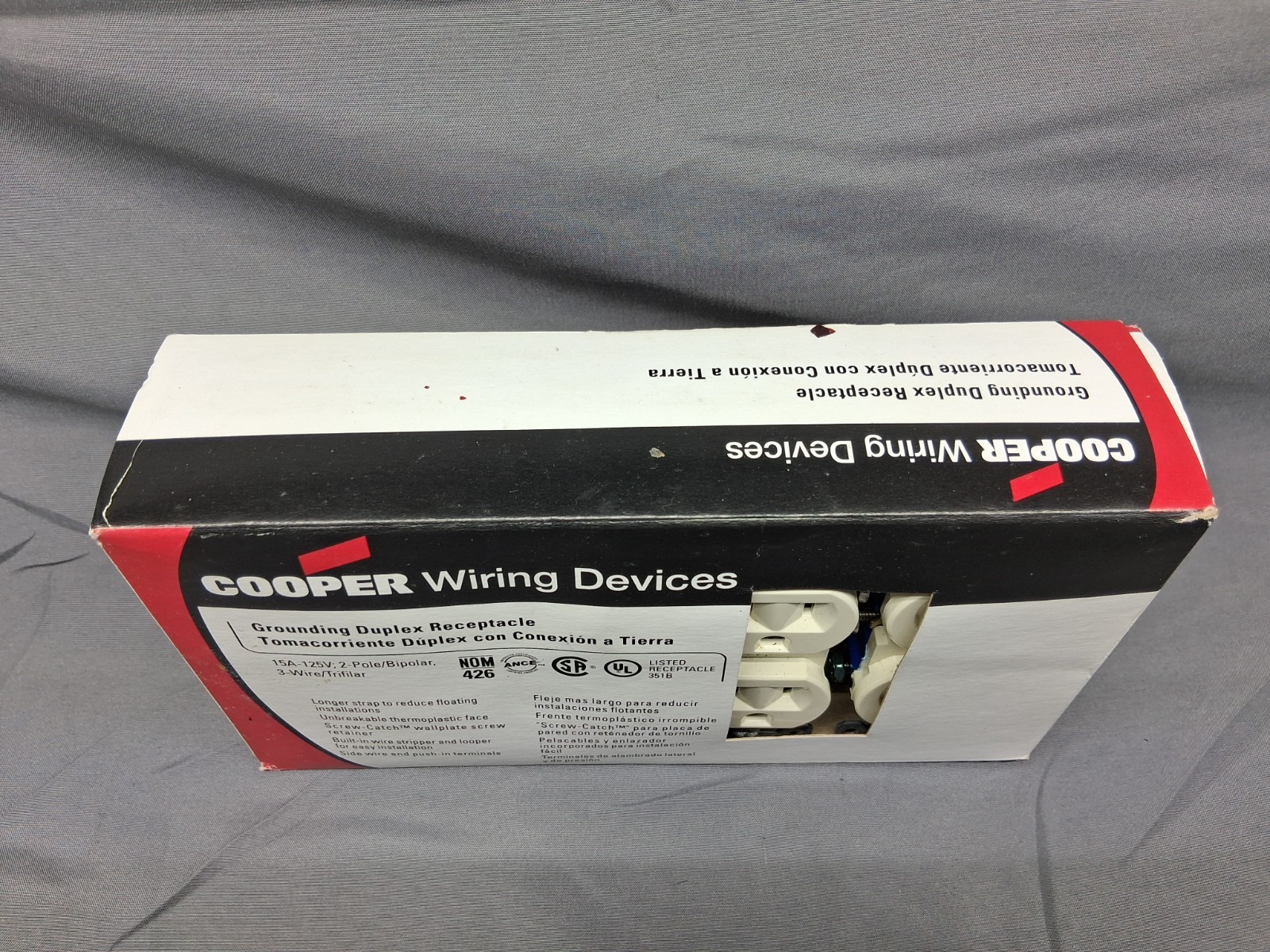 Cooper Grouding Duplex Receptacle 15A-125V 2 Pol 3 Wire 10 Piece Almond New