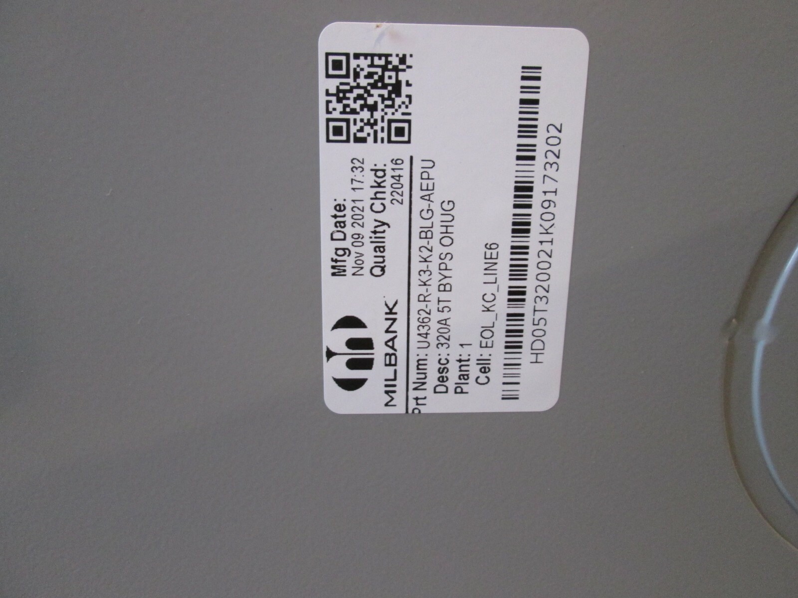 MILBANK meter socket 320 amp – Single Phase – 5T BYPS U4362-R-K3-K2-BLG-AEPU