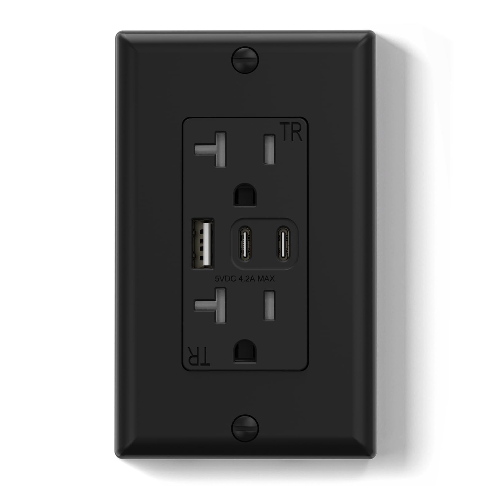 USB Outlets, 20 Amp Wall Outlet with 3 USB Ports, Dual USB C Ports Outlets, TR T